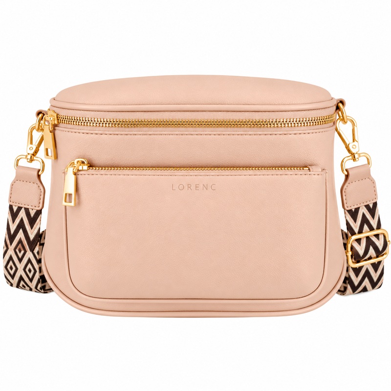 7268 Mink Leather Grn Pu X-Body Waist Bag W-Changable Strap New (image for) 7268 Mink Leather Grn Pu X-Body Waist Bag W-Changable Strap New